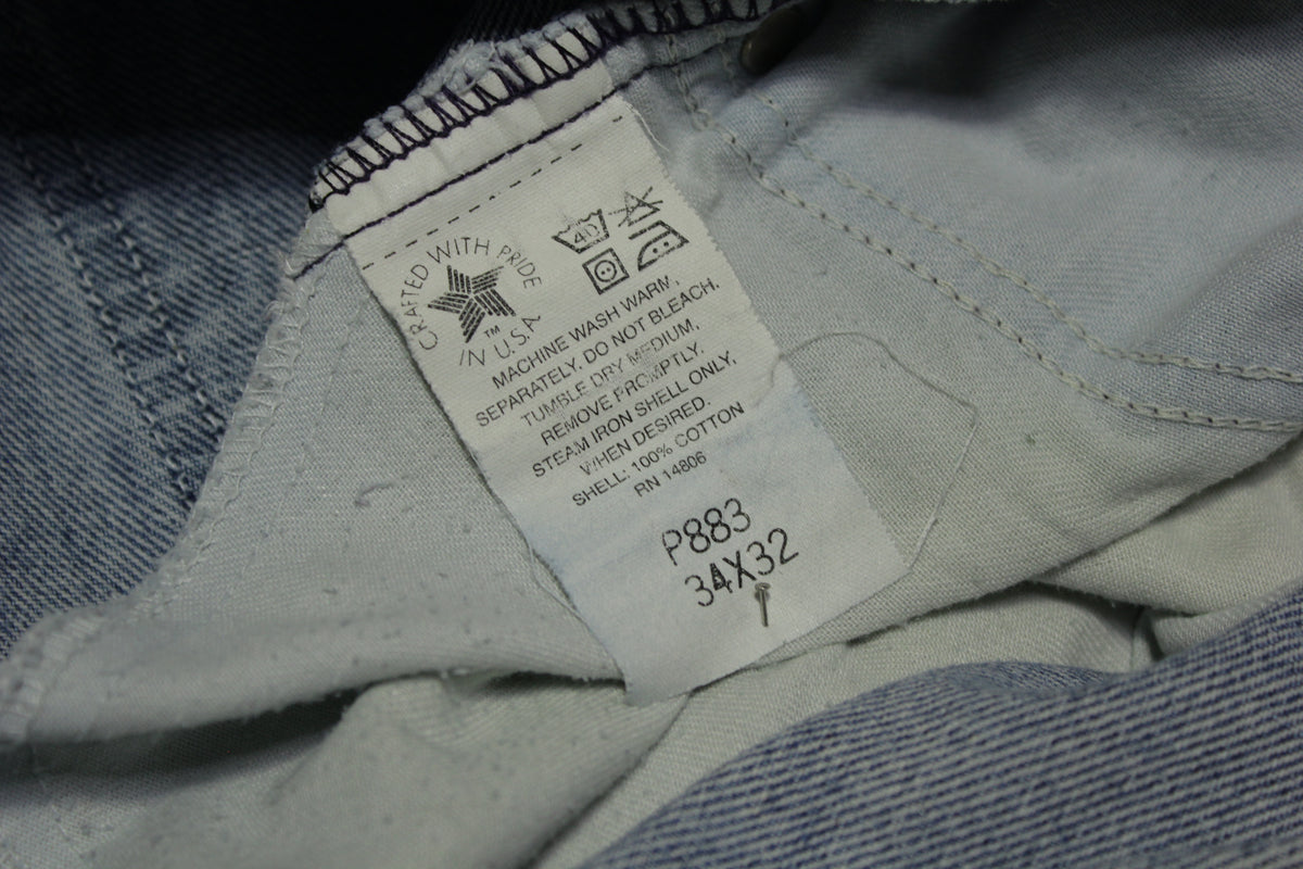 Carhartt Vintage P883 Custom Painted Sewn Union Made USA Blue Jean Denim Work Pants