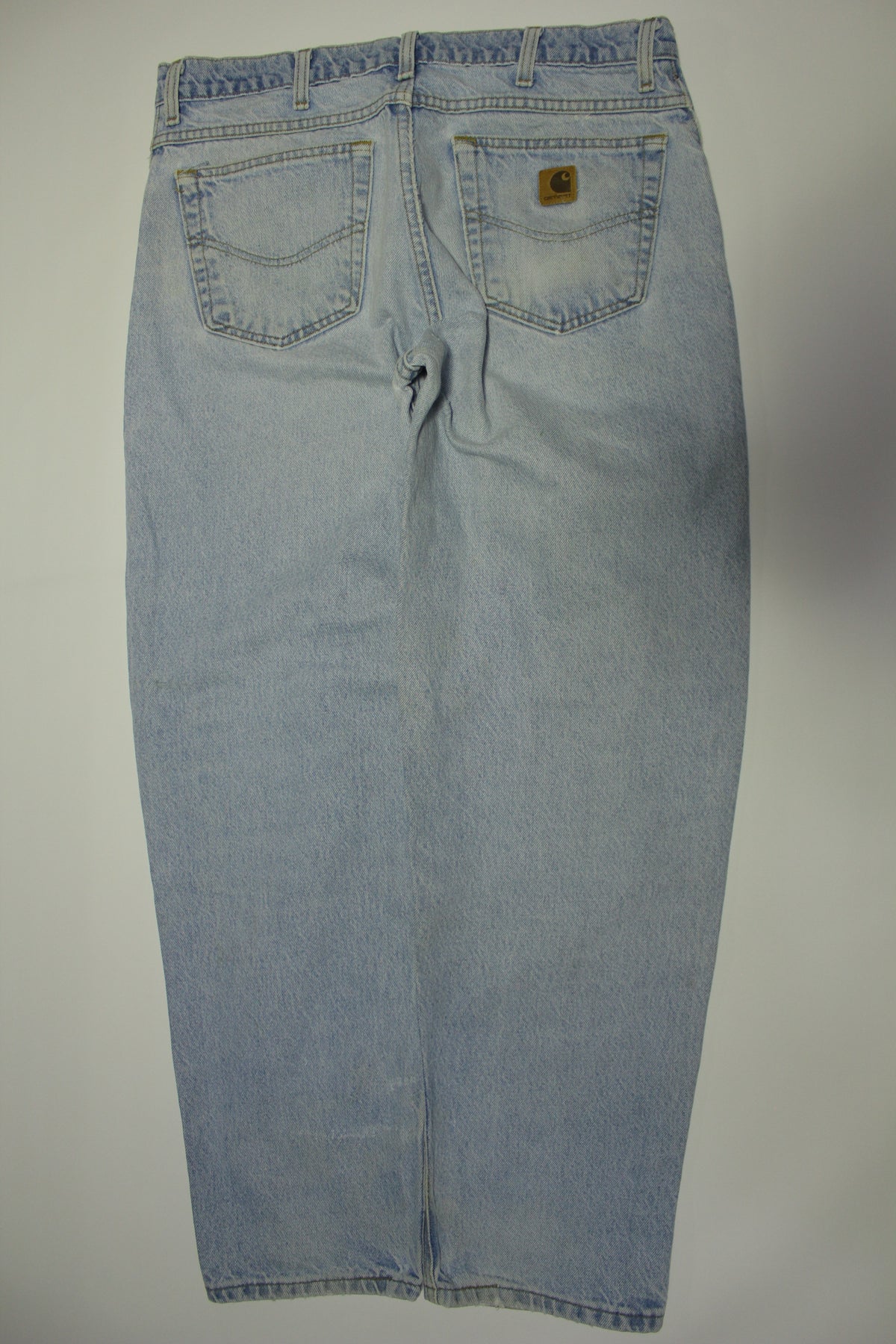 Carhartt Vintage B17 STW Union Made USA Blue Jean Light Stone Wash Denim Work Pants