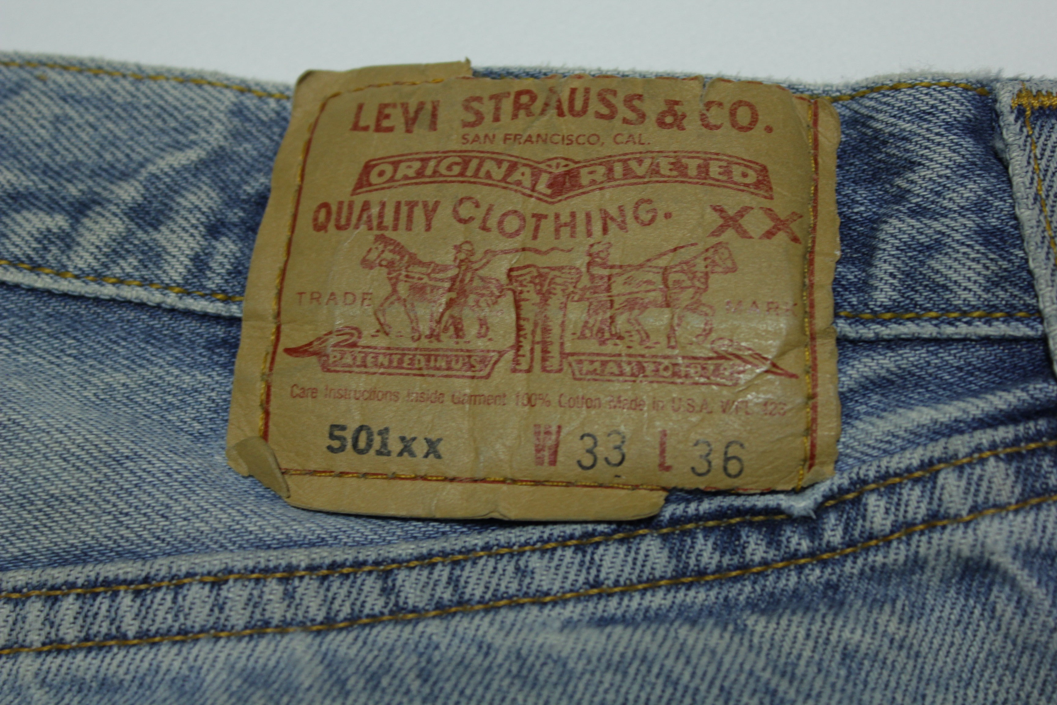 Levis 501xx Red Tab Vintage 90's Made in USA Button Fly Denim