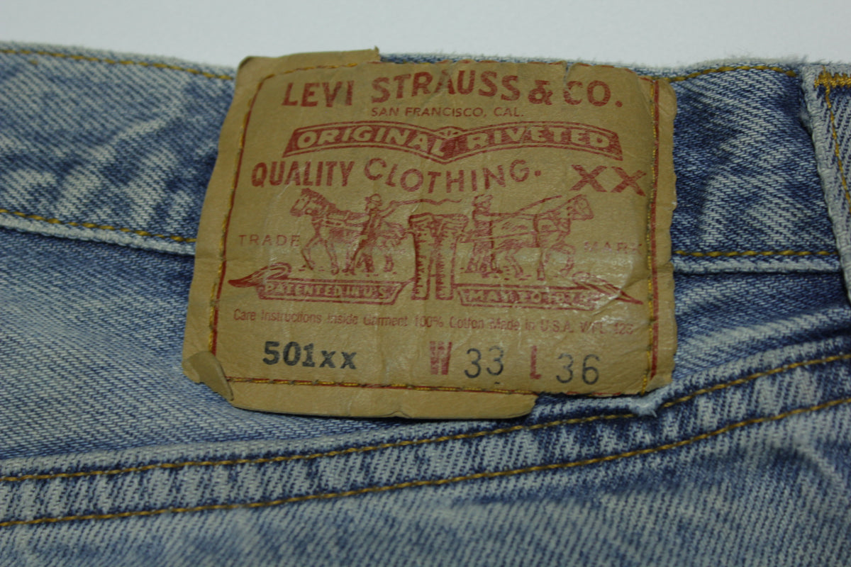 Levis 501xx Red Tab Vintage 90's Made in USA Button Fly Denim Grunge Rocker Jeans