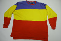 Liz Wear Color Block Vintage 80's 90's Grey Tag Crewneck Pullover Sweatshirt