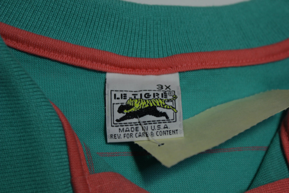 Le Tigre Made in USA Vintage 80's Polo Golf Tennis Shirt Deadstock NWT
