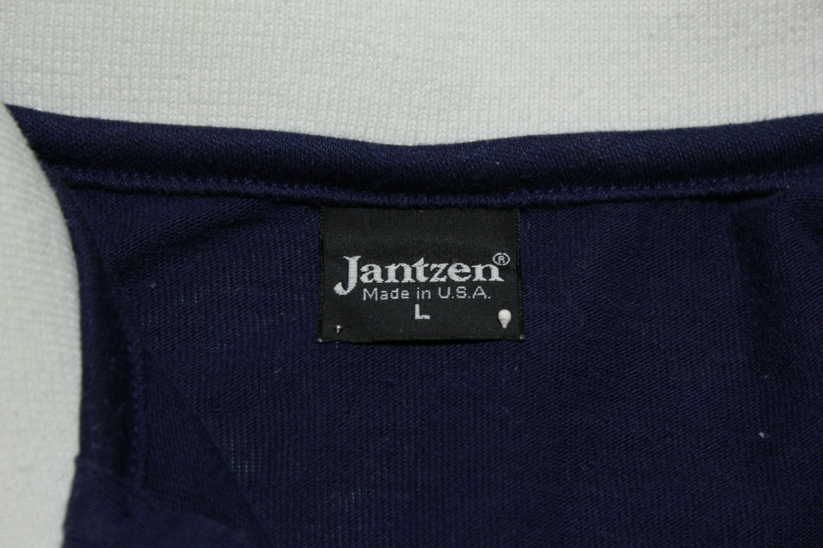 Jantzen Vintage 80's Made in USA Striped Tennis Golf Polo Shirt