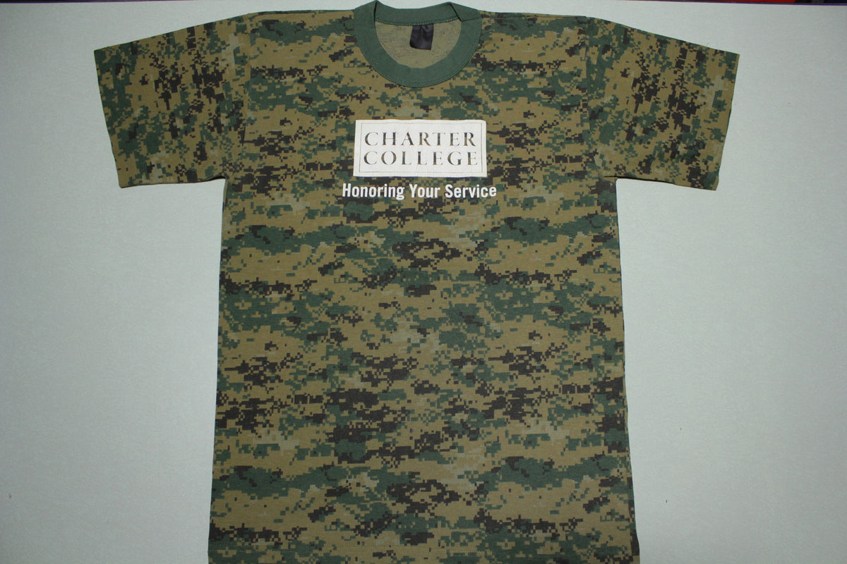 Charter College Honoring Your Service Vintage Camo Single Stitch T-Shirt