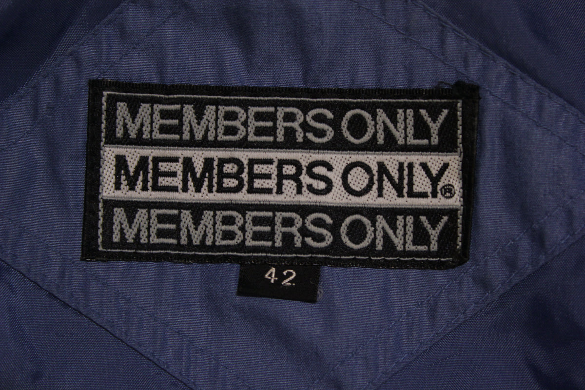 Members Only Cafe Racer 80's Vintage Bomber Jacket Blue Men's Large