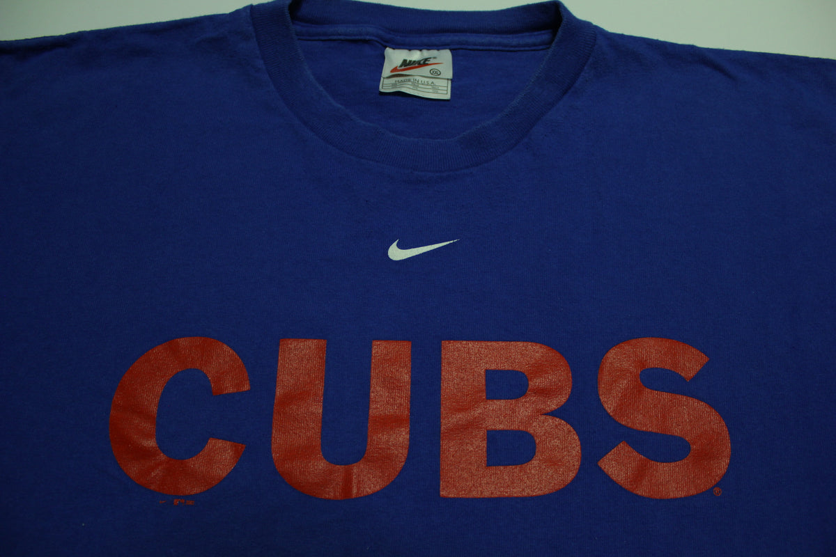 Chicago Cubs Nike Vintage 2002 Center Check Swoosh Made in USA TAG T-Shirt