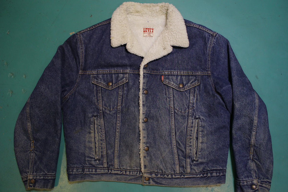 Levis Sherpa Lined USA Made San Francisco 80's Vintage Jean Jacket
