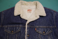 Levis Sherpa Lined USA Made San Francisco 80's Vintage Jean Jacket Med Wash