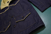Sears Roebuck's Sherpa Lined 70's Rancher Jean Jacket Hidden Breast Pockets!!