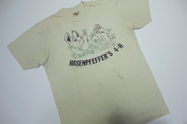 Hasenpfeffers 4-H Bunny Rabbit Vintage 80's  Hanes Fifty Fifty Combed Single Stitch T-Shirt