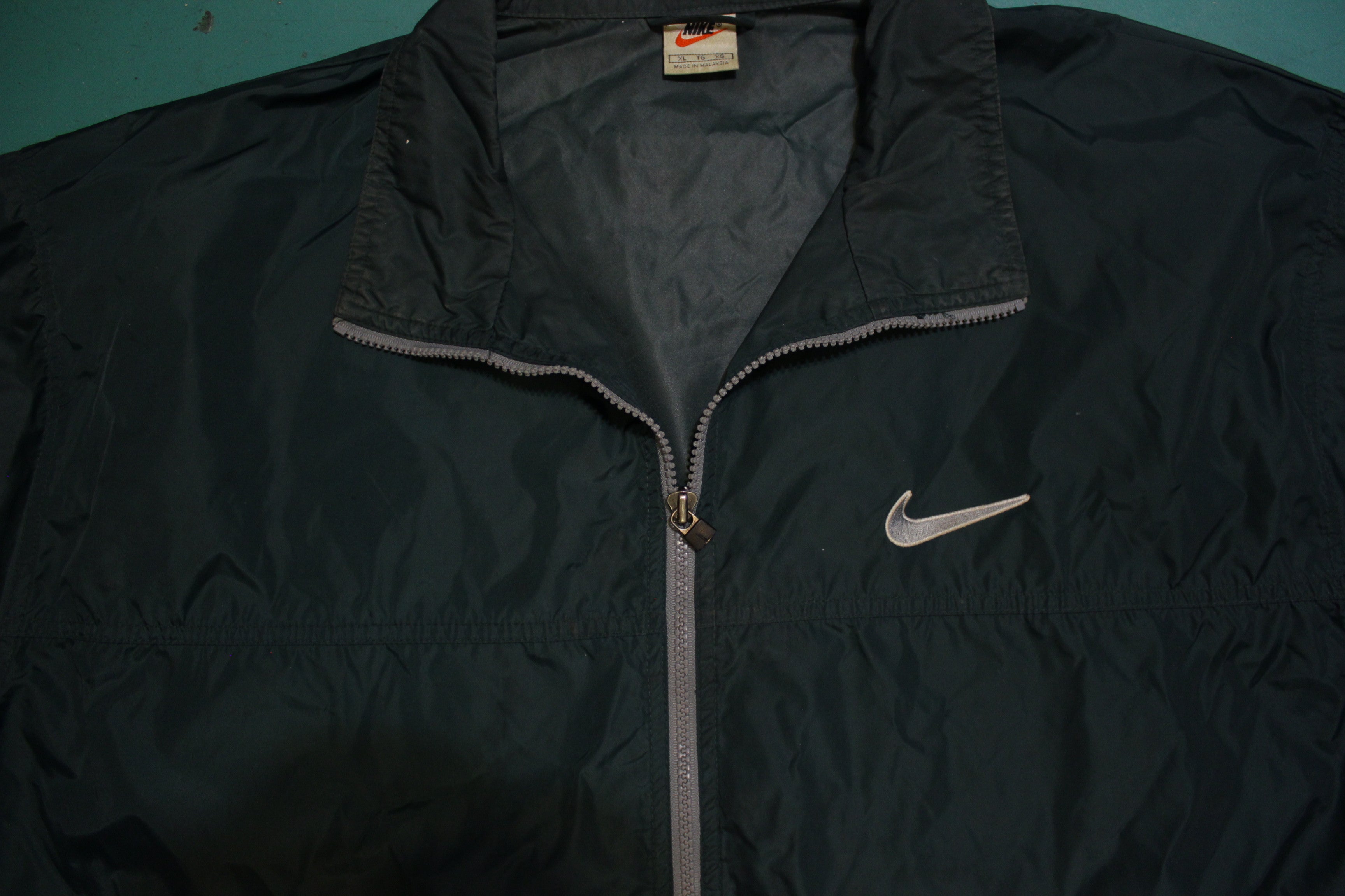 Hunter Green 90 s Nike Swoosh Vintage Windbreaker Jacket thefuzzyfelt