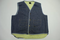 Sears Roebucks 70s Vintage Sherpa Lined Denim Jean Jacket Work Vest