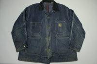 Carhartt 8LC 8C Insulated Blanket Lined USA Made Denim Chore Barn Coat Work Jacket