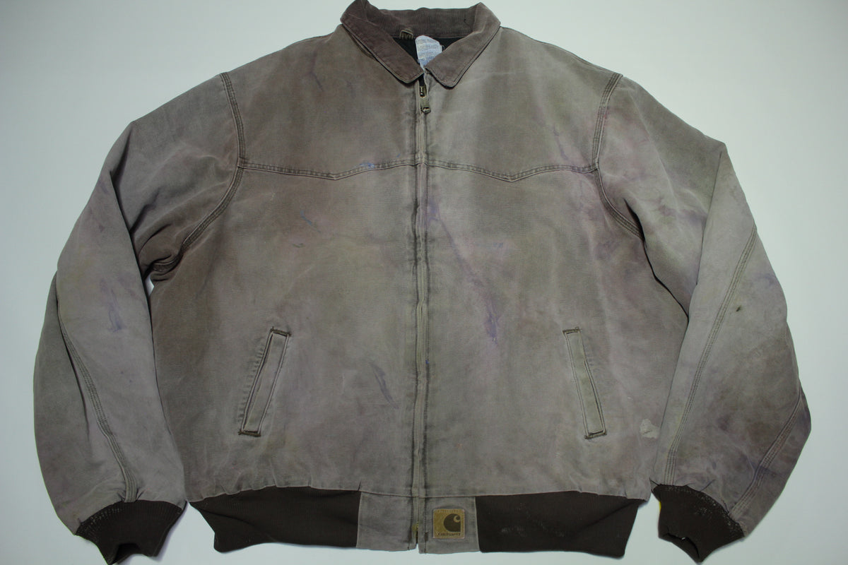 Carhartt J14 BLZ CMT Gray Santa Fe Western Insulated Quilt Lined USA Made Work Jacket