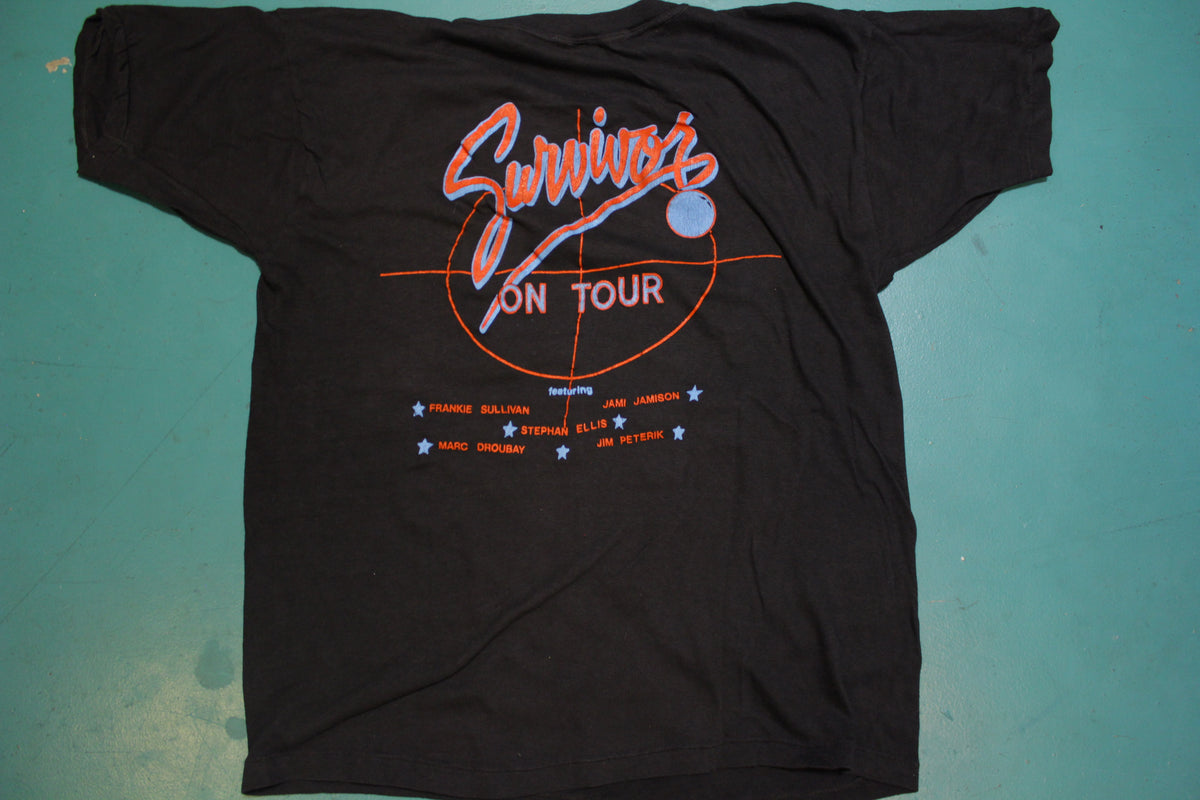 Survivor On Tour Single Stitch 80's Vintage Black T-shirt "Eye of the Tiger"