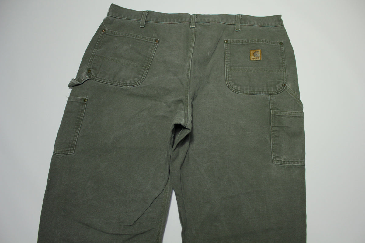 Carhartt B136 Dungaree Fit Duck Wash Canvas Double Knee Front Work Construction Pants