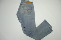 Levis 501xx Red Tab Vintage 90's Distressed Button Fly Denim Grunge Rocker Jeans