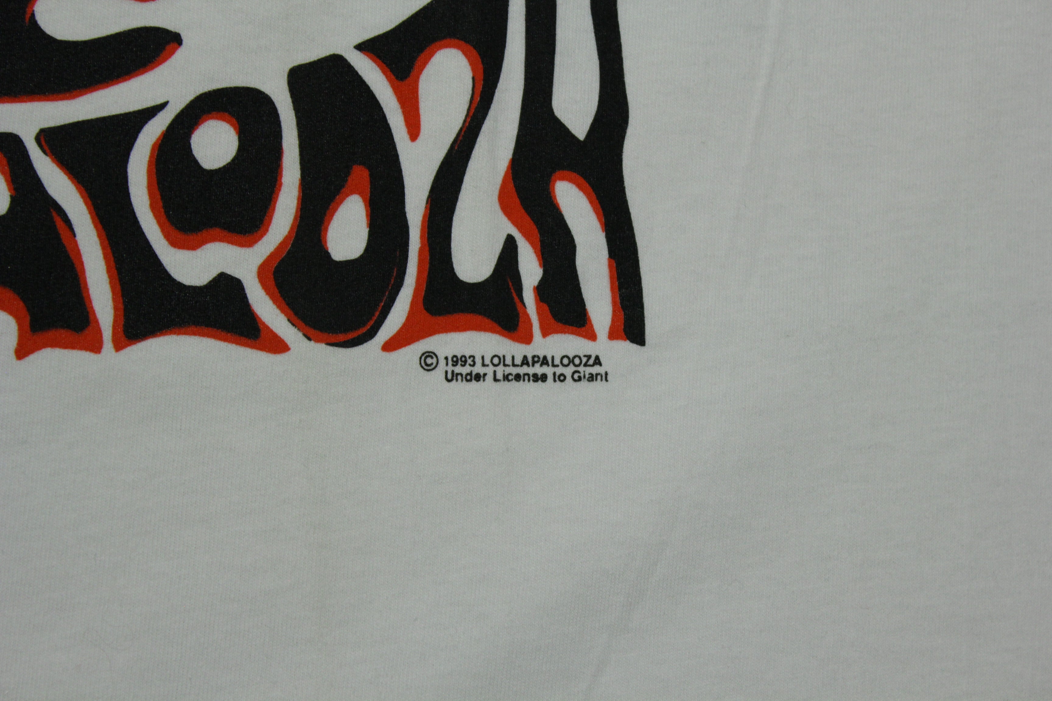 Lollapalooza Vintage Deadstock 1993 Giant Tag Made in USA Festival