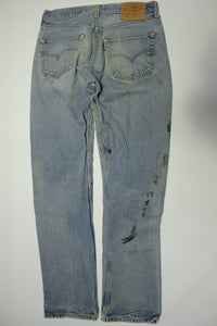 Levis 501xx Red Tab Vintage 90's Distressed Button Fly Denim Grunge Rocker Jeans