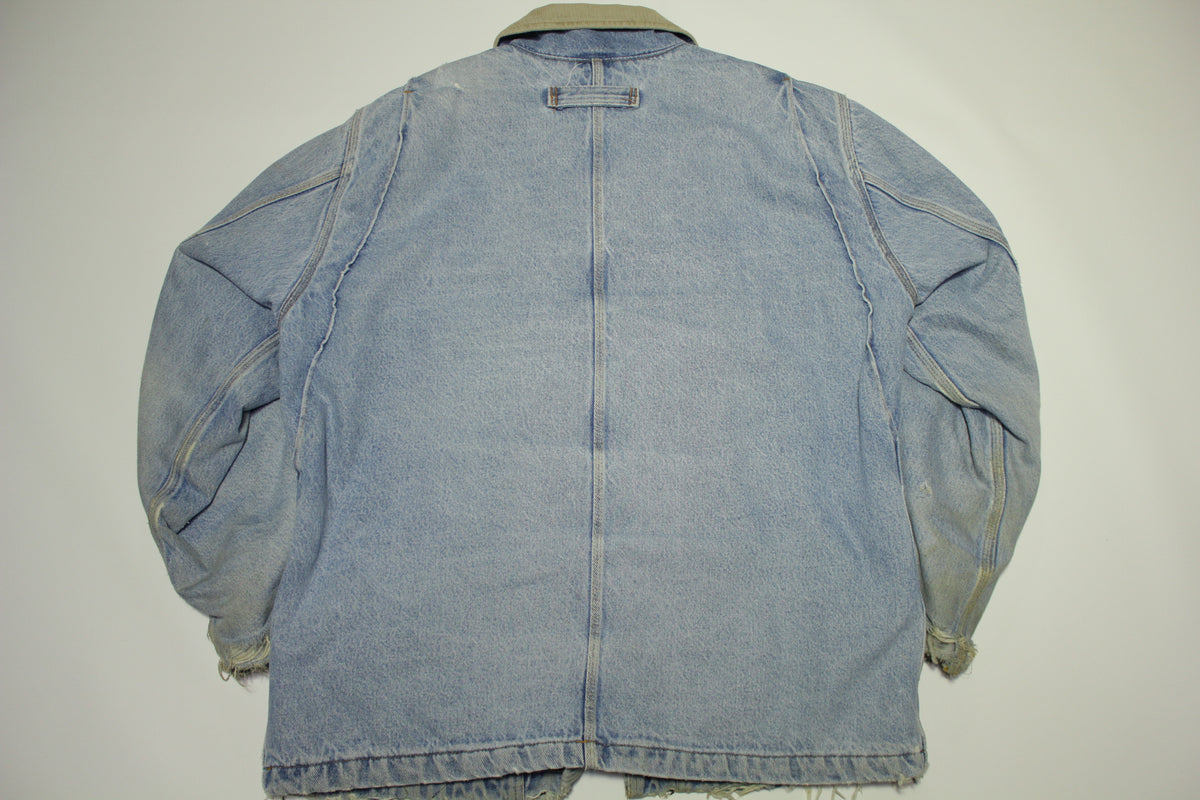 Dickies 90's Barn Chore Vintage Quilt Lined Corduroy Collar Jean Trucker Jacket