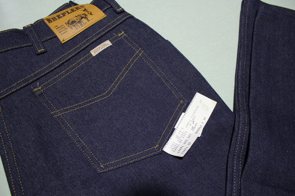 Sheplers Vintage 1984 Red Lined NOS w/ Tags Dark Wash USA Blue Denim Jeans