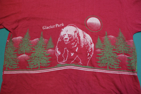 Glacier Park 80's Single Stitch Made in USA Pink Bear and Forest Vintage T-shirt