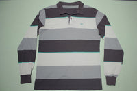 Ocean Pacific Long Sleeve Vintage 80s Striped Polo Shirt
