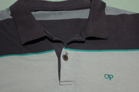 Ocean Pacific Long Sleeve Vintage 80s Striped Polo Shirt
