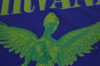Nirvana In Utero Blue Seattle Crewneck Band T-shirt Kurt Cobain 90s Grunge