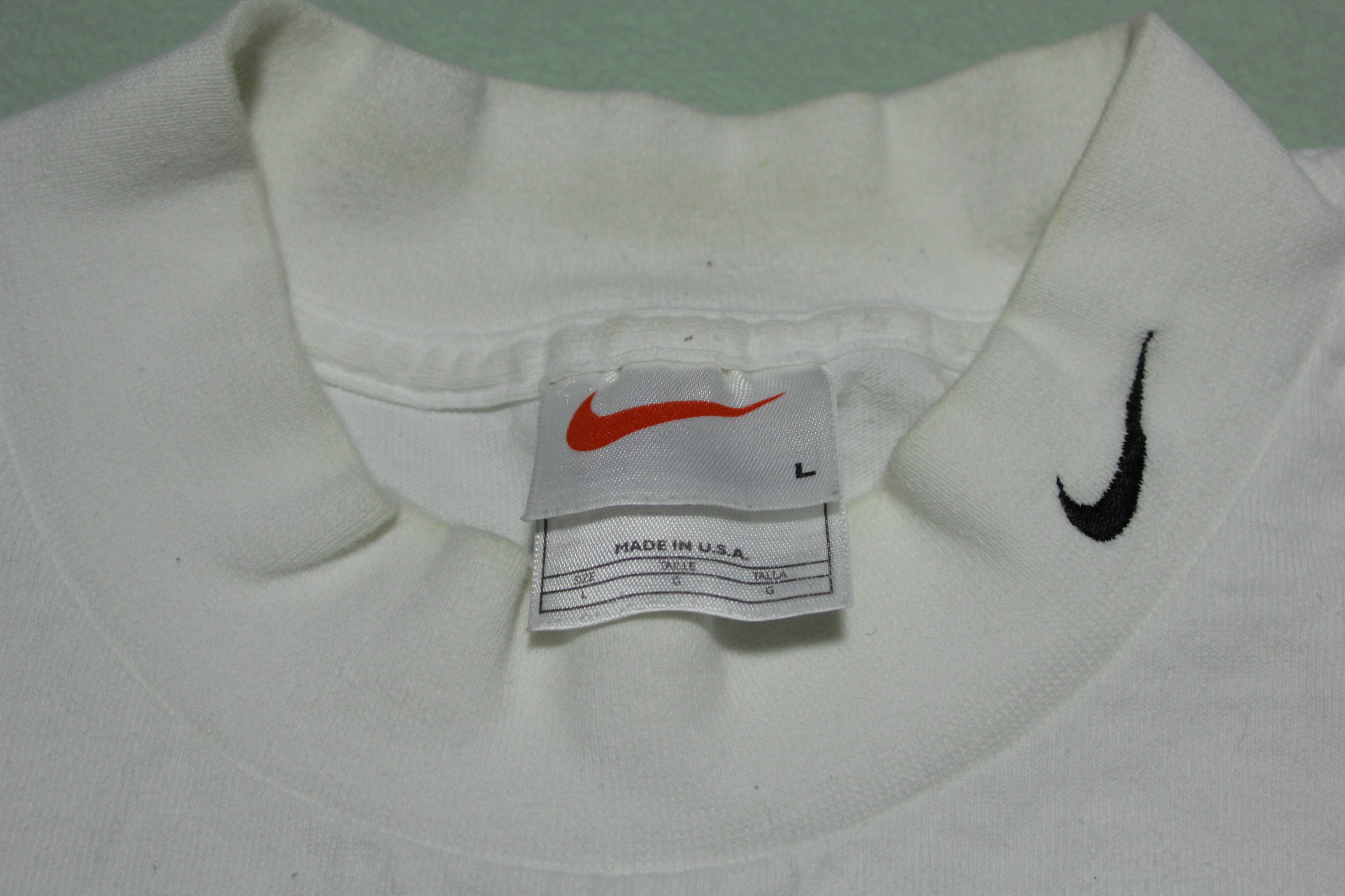 Nike Vintage 90's Made in USA Swoosh Check Mock Collar