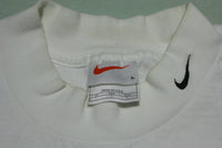 Nike Vintage 90's Made in USA Swoosh Check Mock Collar Cocaine White Long Sleeve T-Shirt