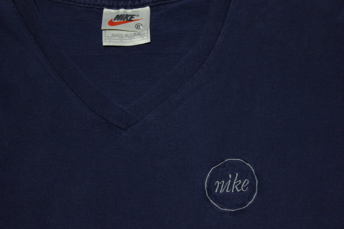 Nike 90's Made in USA V-Neck Embroidered Hit Basic T-Shirt