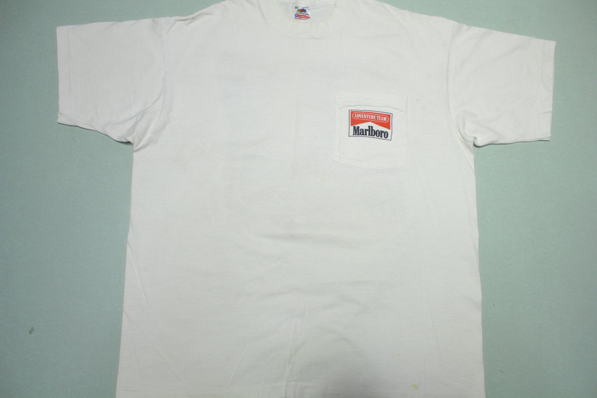 Marlboro Adventure Team Truck Vintage 90's Cigarettes Pocket Promo T-Shirt