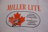 Miller Lite Canadian Track and Field Championship Vintage 70's 80's Single Stitch Ringer T-shirt