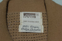 Montgomery Ward Vintage 70's Cowhide Suede Orlon Knit Talon Zipper Cardigan Jacket