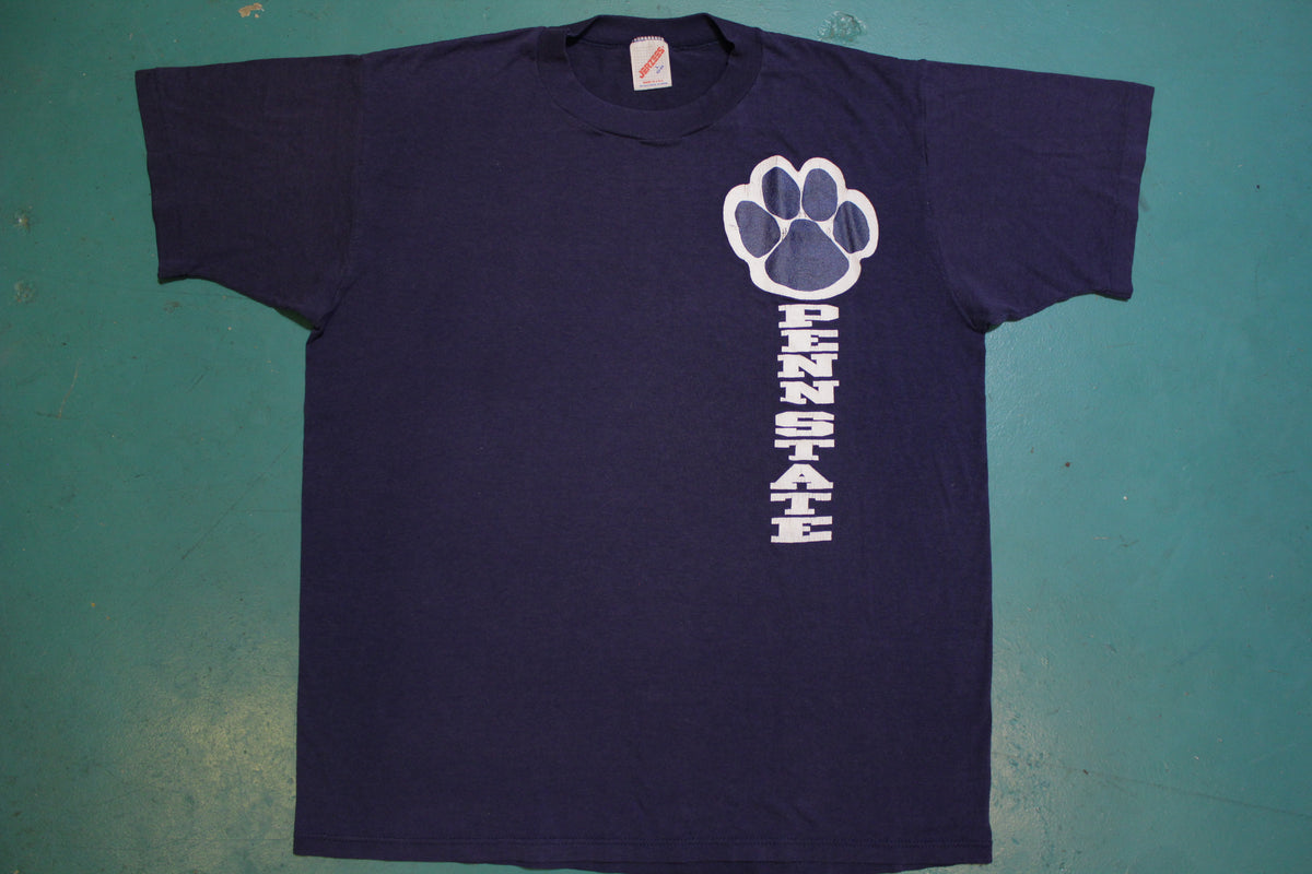 Penn State Paw Print Single Stitch 80's Vintage College Party T-shirt