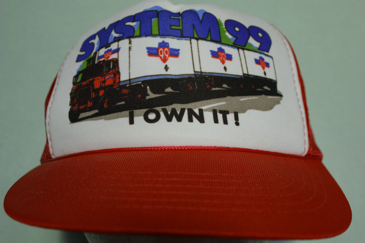 System 99 Hanes Semi Truckin' Vintage 80's Trucker Snapback Adjustable Hat
