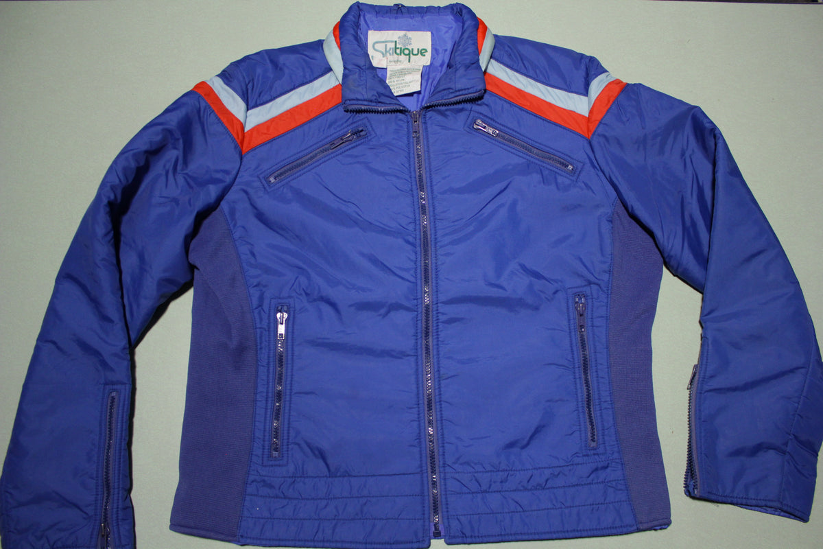 Skitique Vintage 80's Puffer Striped Ski Jacket Coat