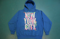 New York City Paint Slattered 90's Vintage Hooded Sweatshirt Graffiti Hoodie