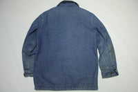 Big Ben Wrangler Vintage 80's Prison Chore Denim Work Coat Jean Jacket 4 Pocket USA
