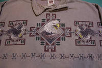 Flat Head Indian Reservation Eagle Southwest Graphic 90's Collared Sweatshirt