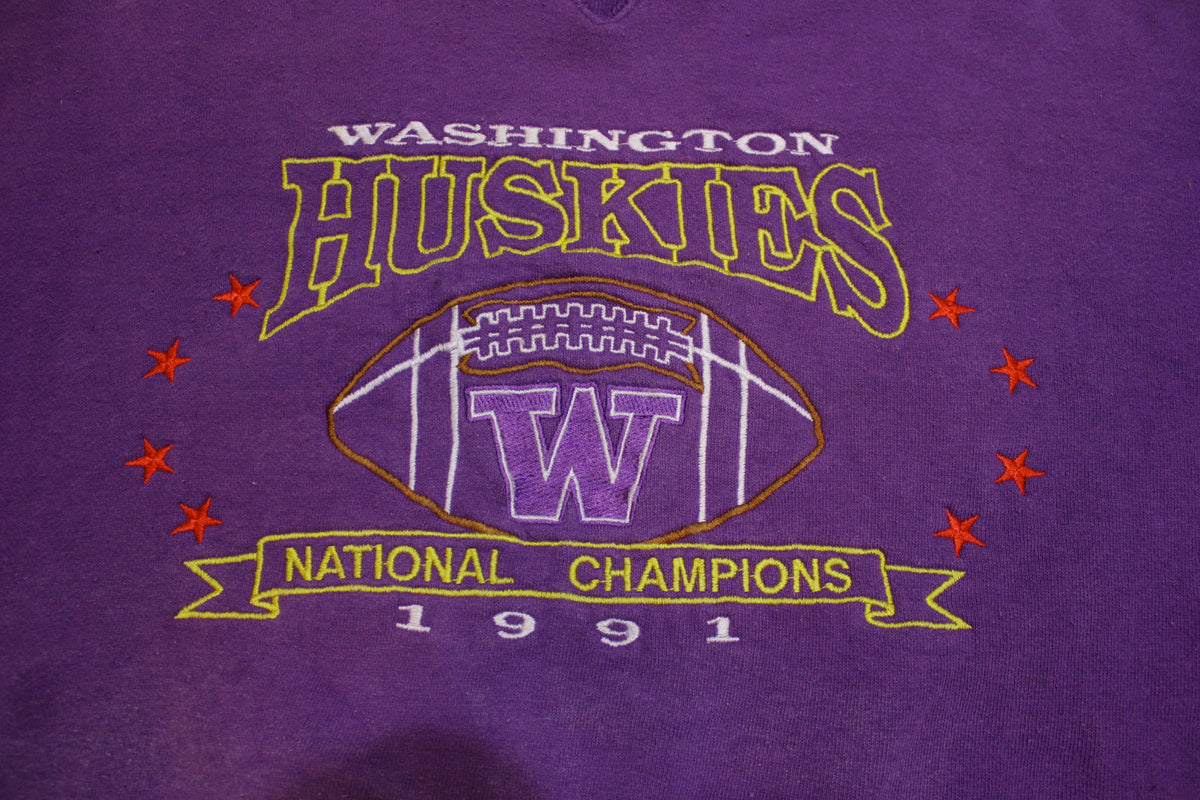 Washington Huskies 1991 National Championship Football 90's Vintage Crewneck Sweatshirt