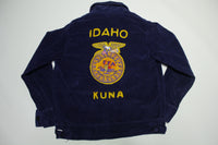 FFA Agricultural Education Vintage Washington Idaho Kuna Corduroy Farm Animal Jacket