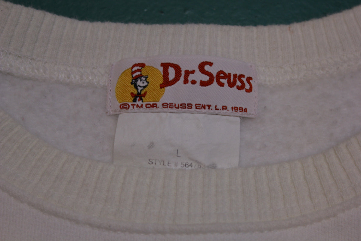Dr. Seuss Classic 90's Embroidered Cat in the Hat Vintage Crewneck Sweatshirt