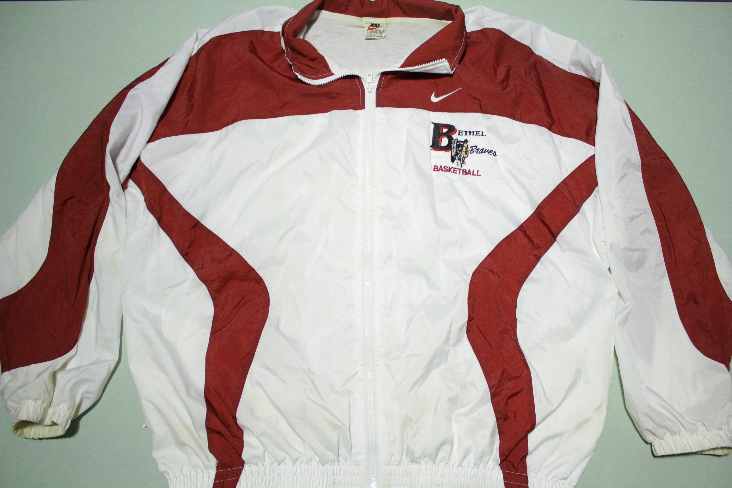 Bethel Braves Nike Vintage 90's White Tag Track Windbreaker Jacket –  thefuzzyfelt