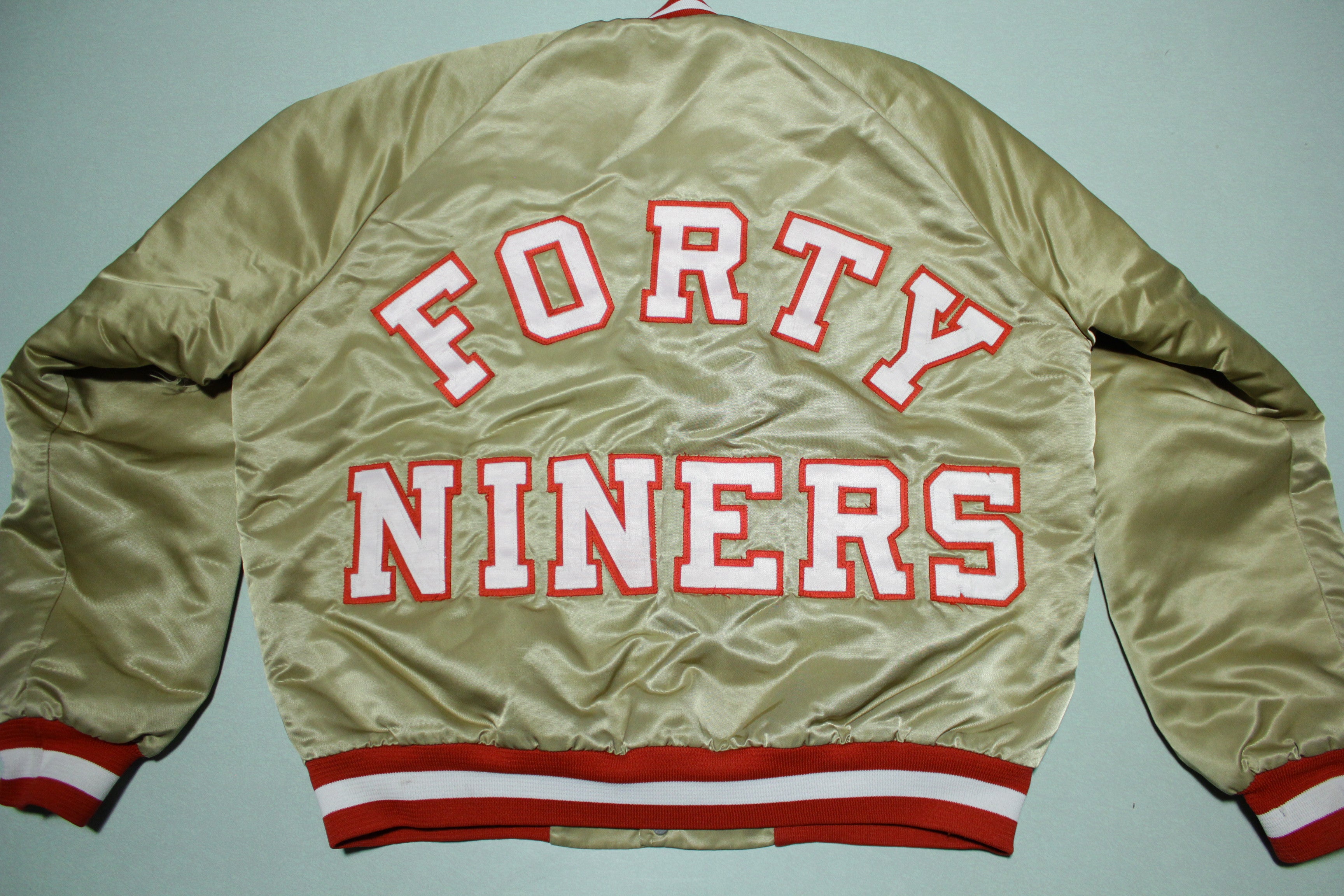 San Francisco 49ers Vintage 80's Spell Out Chalk Line Satin Gold 