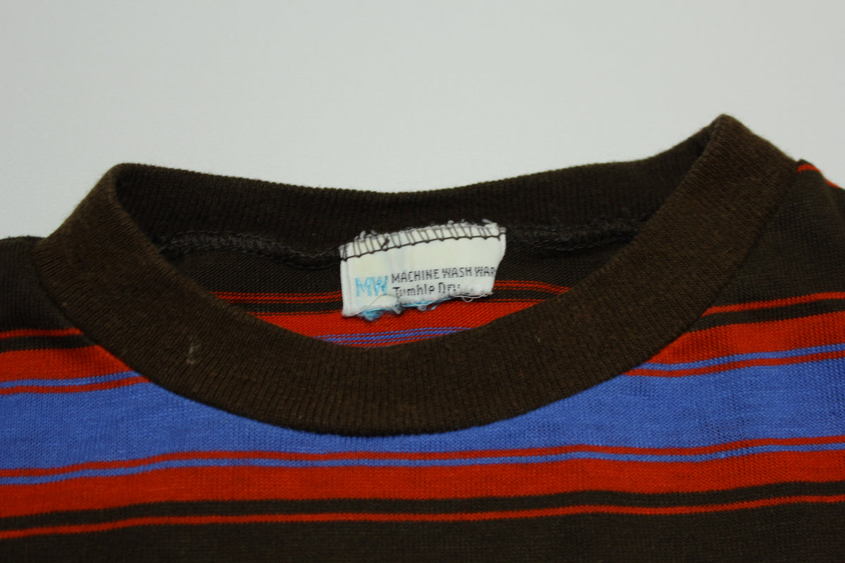 MW JCPenneys Vintage 70's Brady Bunch Striped Single Stitch Groovy Surf Skate T-Shirt