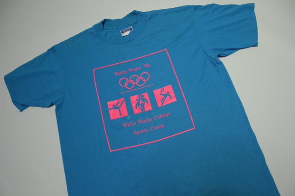 Walla Walla 1992 Vintage 90's Sports Camp Athletics Hanes Made in USA T-Shirt