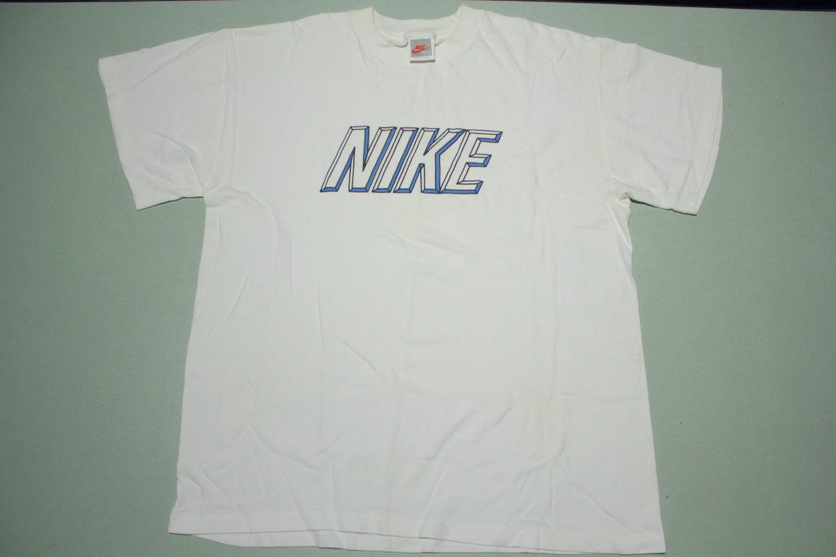 Nike Block Spell Out Vintage 80's 90's Gray Tag USA T-Shirt