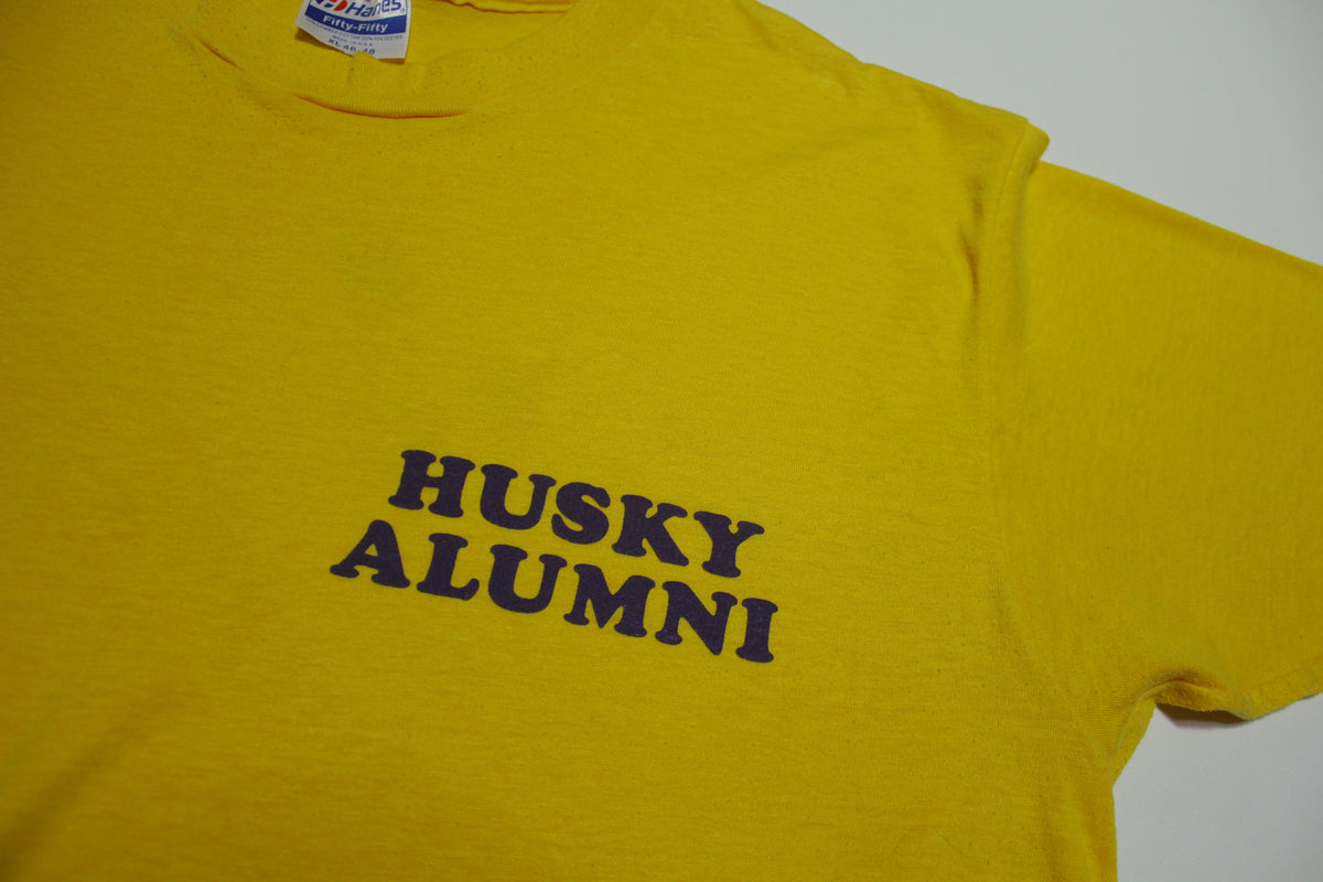 Washington State Huskies Vintage 80's Alumni Yellow Single Stitch Hanes USA T-Shirt